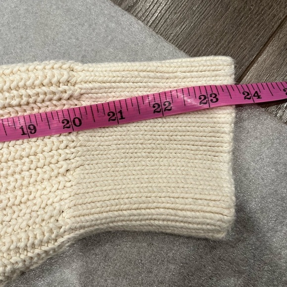 [XL]Banana Republic Varo Cream Chunky Knit Hooded Bomber Sweater Organic Cotton - Picture 9 of 9